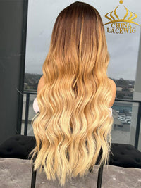 Chinalacewig Custom Wig HD full lace wig 30 inches Light Ash Blonde Color Human Virgin Hair C08