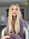 Chinalacewig Custom Wig Lace Frontal Blonde Color Bleached Knots Human Virgin Hair C05