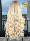 Chinalacewig Custom Wig Lace Frontal Blonde Color Bleached Knots Human Virgin Hair C09