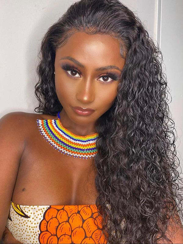 Chinalacewig Full HD Lace Water Curly Human Hair Wig Virgin Brazilian Hair For Black Women CF234