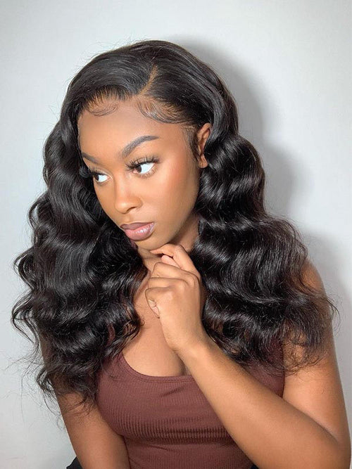 Chinalacewig Glueless Full HD Lace Natural Wave Wig With Preplucked Hairline CF460