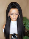 Chinalacewig Glueless Kinky Straight Full HD Lace Wig Human Hair With Bleached Knots CF341