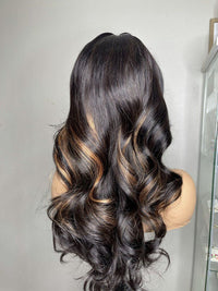 Chinalacewig HD Dream Lace Highlight Color Body Wave Virgin Brazilian Hair 13x6 Lace Front Wigs NCF110