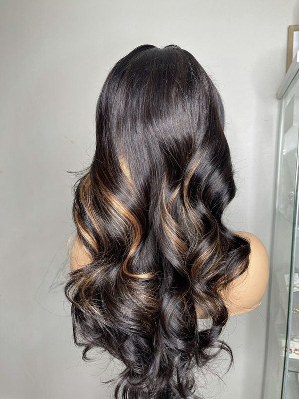 Chinalacewig HD Dream Lace Highlight Color Body Wave Virgin Brazilian Hair 13x6 Lace Front Wigs NCF110
