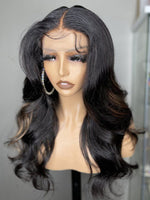 Undetectable HD Lace Highlight Color Body Wave Virgin Brazilian Hair 13x6 Lace Front Wigs NCF110