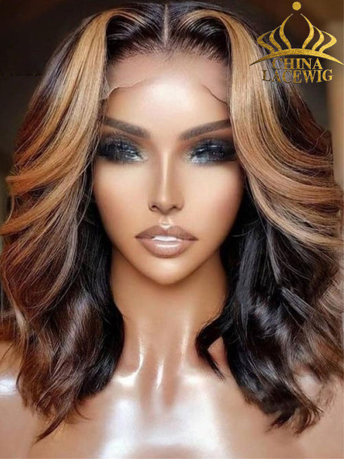 Chinalacewig HD Invisible Lace Highlight Brown Color Body Wave 13by4 HD Human Hair Wigs NCF14.jpg