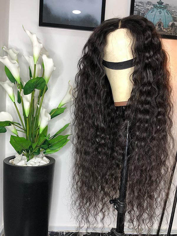 Chinalacewig Human Hair Wigs Virgin Brazilian Water Wave Hair Wigs Full HD Lace Wig CF393