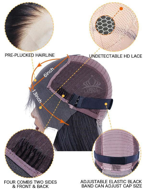 Chinalacewig Invisible HD Lace Highlight Blonde Color Straight 13x6 Lace Front Wigs CF401