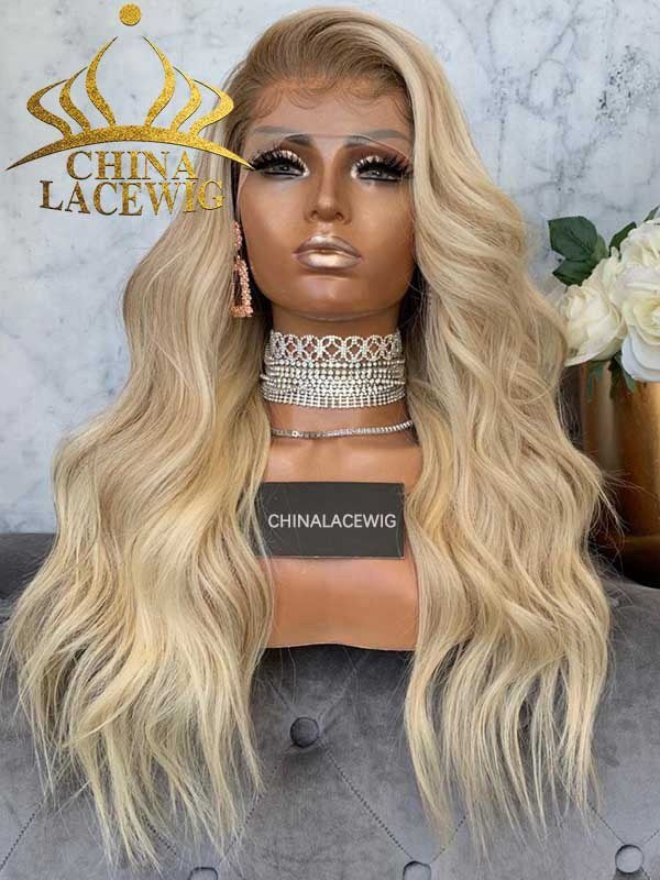 Invisible HD Lace Ombre Blonde Color 150% Density Body Wave Lace Front Wigs CF434