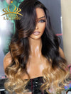 Chinalacewig Ombre Brown Color Body Wave 13x6 HD Lace Front Wig With Pre Plucked NCF94