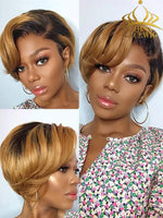 Chinalacewig Pixie Cut Wig Human Hair Short Straight Bob Wig For Women Preplucked Hairline