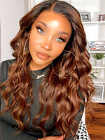 Chinalacewig Pre Plucked Ombre Color Full HD Lace Wigs Body Wave Lace Wigs CR04