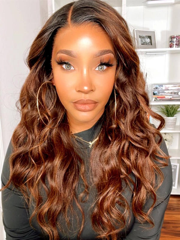 Chinalacewig Pre Plucked Ombre Color Full HD Lace Wigs Body Wave Lace Wigs CR04