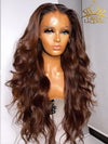Chinalacewig Preplucked Human Hair Honey Brown 13x4 Undetecable HD Lace Front Wigs NCF091