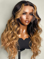 Chinalacewig Side Part 13x6 Body Wave Transparent Lace Front Wig With Bleached Knots NCF 124