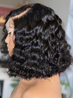 Chinalacewig Side Part Curly Bob Virgin Human Hair 5x5 HD Lace Closure wig NCF77