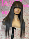 Silky Straight 180% Density Undetactable 13x6 HD Lace Virgin Human Hair Wig With Bangs NCF123