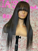 Silky Straight 180% Density Undetactable 13x6 HD Lace Virgin Human Hair Wig With Bangs NCF123