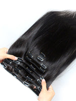 Chinalacewig Straight Natural Color Brazilian Hair Clip In Extension 10-24Inch CF520