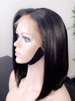 Chinalacewig Top Virgin Human Hair Short HD Lace Bob Black Color 360 Lace Wig CF290