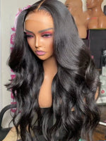 Chinalacewig Undetectable 360 HD Lace Virgin Human Hair Body Wave Black Color Wigs NCF120