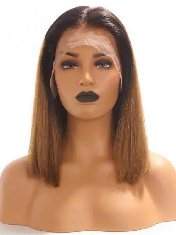 Chinalacewig Undetectable HD Lace Straight Bob Ombre Color 13x6 Lace Front Wigs CF117 (2)