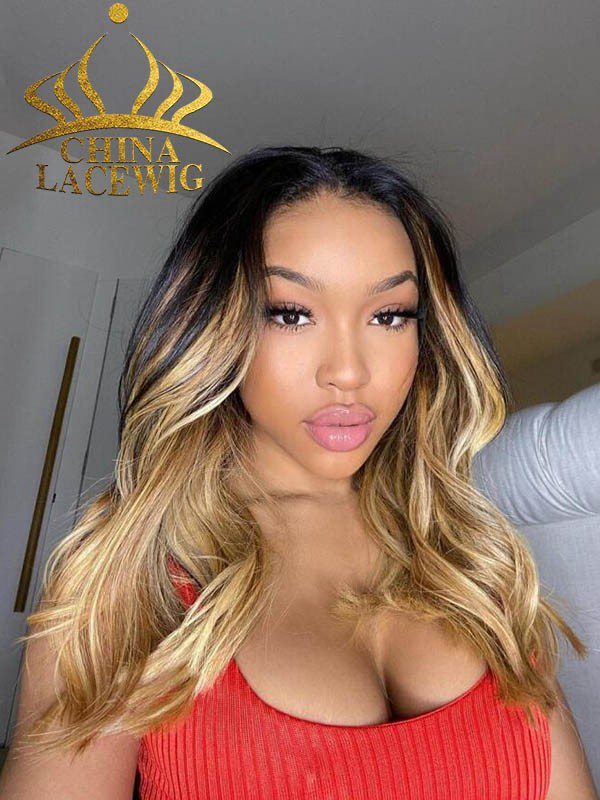Chinalacewig Undetectable HD Lace Wig Ombre Color Body Wave Lace Frort Wigs CF226