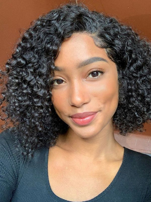 Chinalacewig Undetectable Invisible HD Lace Deep Curly Short 13x6 Lace Front Wigs CF245