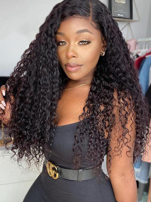 Chinalacewig Undetectable Lace Virgin Human Hair Deep Curly 360 Lace Frontal Wig CF106