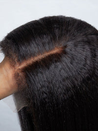 Chinalacewig Kinky Straight 4C Edges Curly Baby Hairline 5x5 Glueless HD Lace Front Wig NEW007