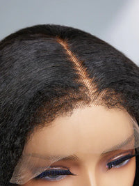 Chinalacewig Kinky Straight 4C Edges Curly Baby Hairline 5x5 Glueless HD Lace Front Wig NEW007