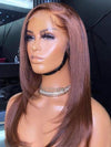 Honey Brown 180% Density Layer Silky Straight 13x6 Transparent Lace Front Wigs CF225