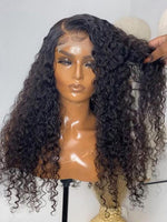 Chinalacewig Natural Color Deep Curly 5x5 HD Lace Front Wig With Pre-plucked CF420