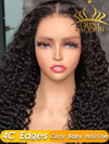 Chinalacewig Type 4C Hair Line Undetectable HD Lace Front Wig Curly With Pre-plucked 4C Natural Hairline NEW002