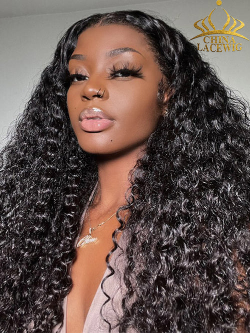 Chinalacewig Type 4C Hair Line Undetectable 360 HD Lace Wig Curly With Pre-plucked 4C Natural Hairline NEW003