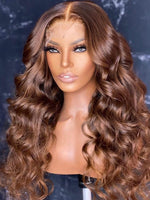 Undetectable HD Lace Brazilian Human Hair Body Wave Honey Brown 13x6 Lace Front WigsChinalacewig 