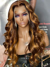 Chinalacewig Ombre Brown Color Body Wave 13x6 HD Lace Front Wig With Pre Plucked NY03