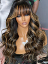 Chinalacewig Highlight Color Body Wave With Bang 5x5 HD Lace Closure Wig NY05