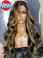 Chinalacewig Highlight Color Body Wave 5x5 HD Lace Closure Wig NY04