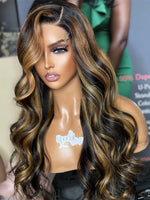 Chinalacewig Highlight Color Body Wave 5x5 HD Lace Closure Wig NY04