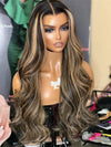 Chinalacewig Highlight Honey Brown Color Body Wave 360 HD Invisible Lace Wigs NY06