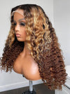 chinalacewig Undetectable HD Lace Ombre Color Deep Curly Lace Front Human Hair Wigs CF472