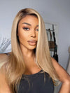 Chinalacewig Custom color Lace Frontal Blonde Color Bleached Knots Human Virgin Hair C010