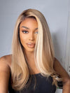 Chinalacewig Custom color Lace Frontal Blonde Color Bleached Knots Human Virgin Hair C010