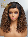 Chinalacewig Type 4C Edges Natural Hairline Undetectable Ombre Curly Wig CS08