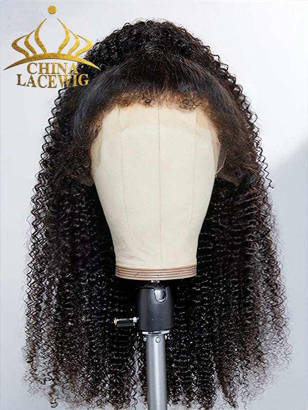 Chinalacewig Type 4C Edges Curly Baby Hairline Undetectable HD Lace Front Wig Afo Curly With Pre-plucked 4C Natural Hairline NEW005